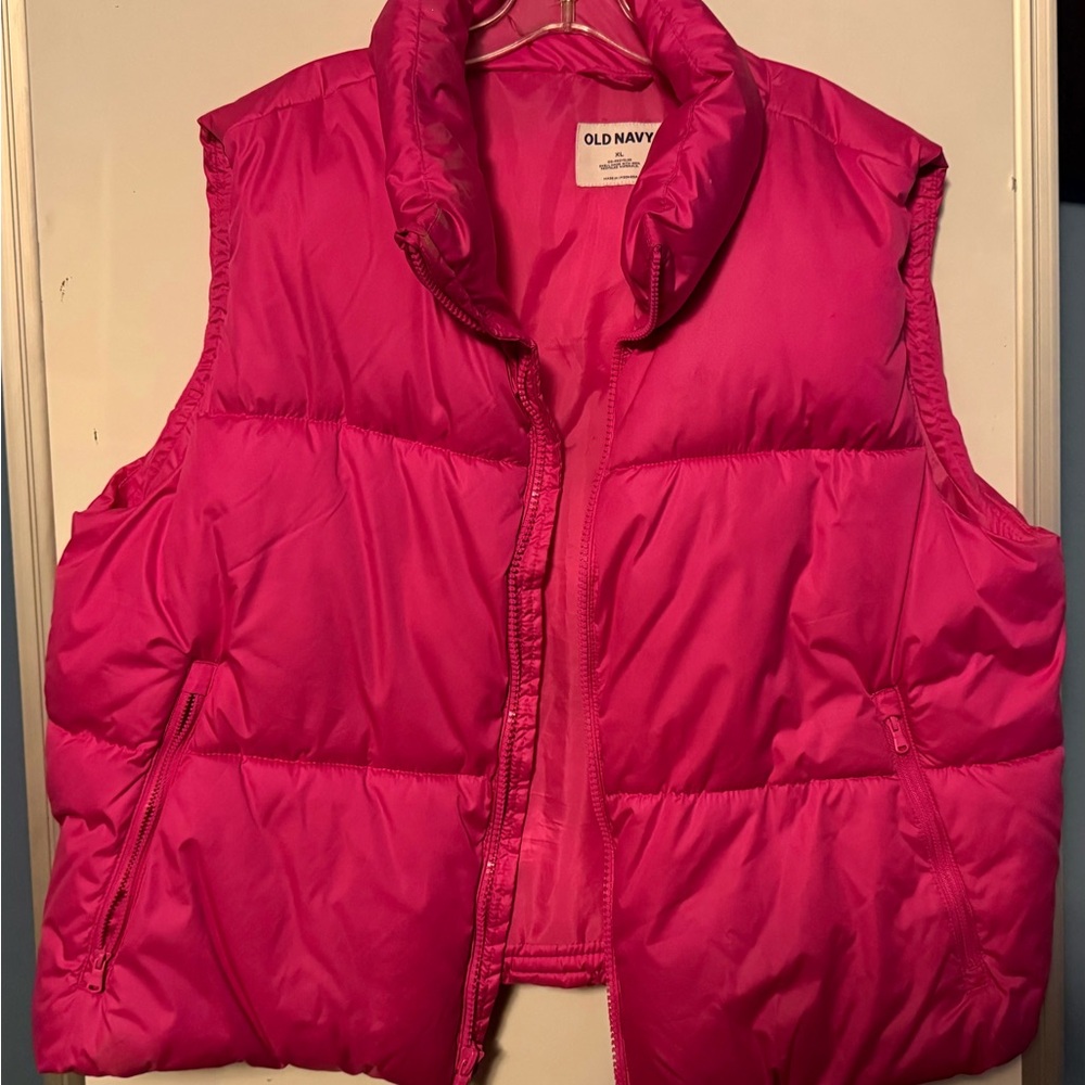 Old Navy Fuchsia Puffer Vest